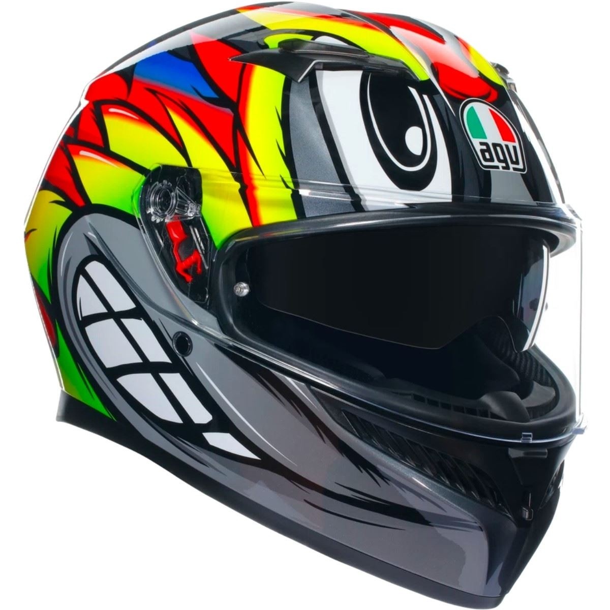 AGV K3 XL ヘルメット Birdy 2.0 バイザー付き Motofama | CAPACETE AGV K3 BIRDY 2.0 CINZA/AMARELO/VERMELHO