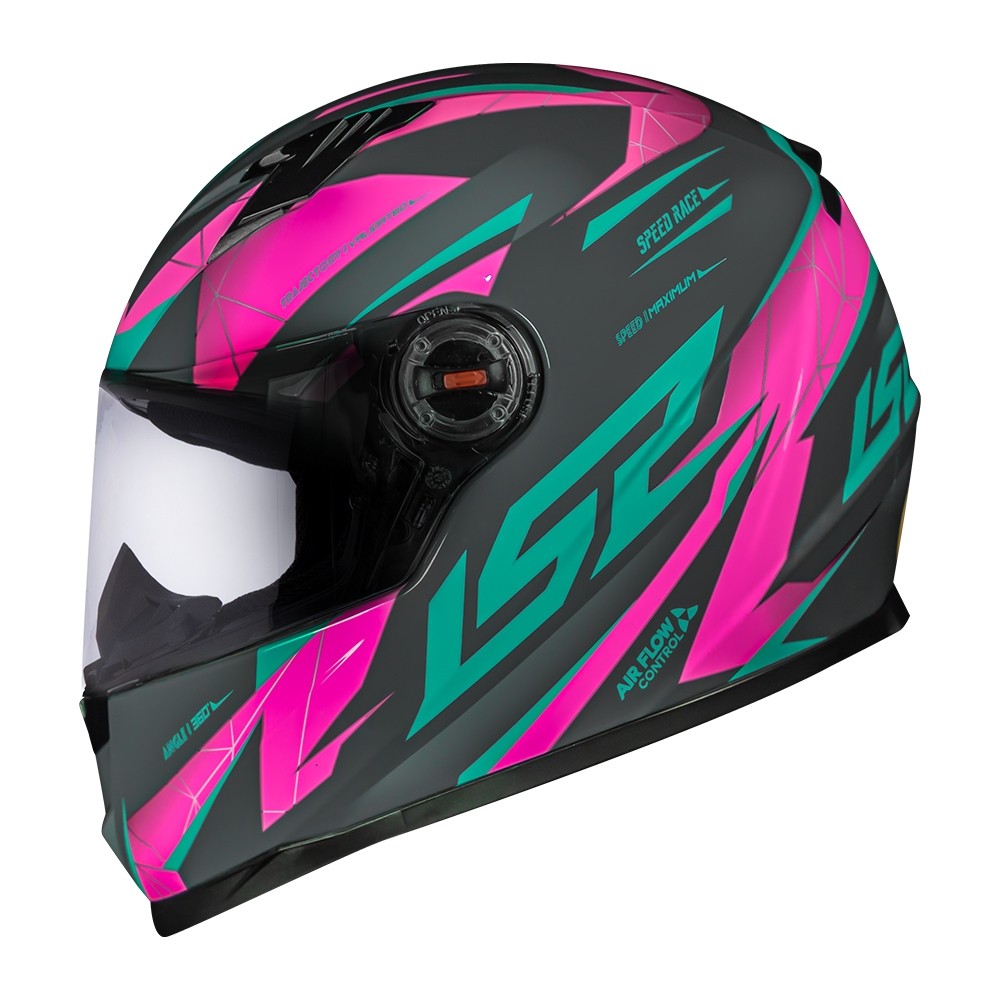 Motofama | Capacete LS2 FF358 Draze Cinza Verde Rosa