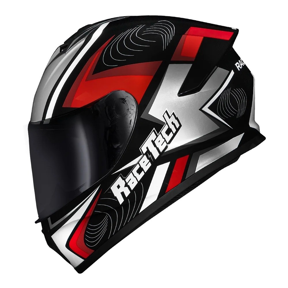 Motofama | Capacete Race TechHIT Draw Preto e Cinza