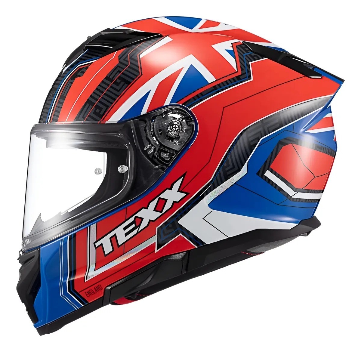 エクストリームカ―フマスターⅡ Motofama | Capacete Texx Kaiman Inglaterra Vermelho Com Óculos